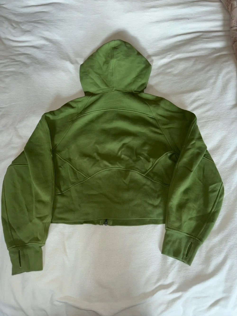 lululemon athletica Olive Green Full-Zip crop Hooded Sweatshirt - Picture 2 of 2